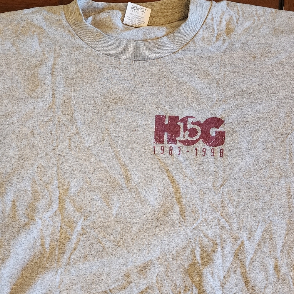 Gray T-Shirt with Maroon Graphic